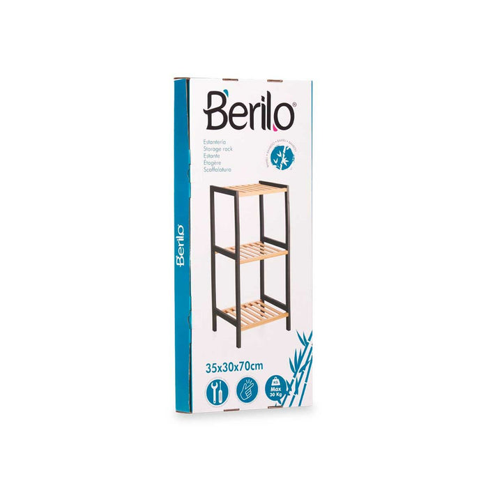 Стелажи за Баня Berilo WR5503-3-464 WR5503-3-464 Черен Естествен 35 x 30 x 70 cm 35,2 x 70 x 30,2 cm