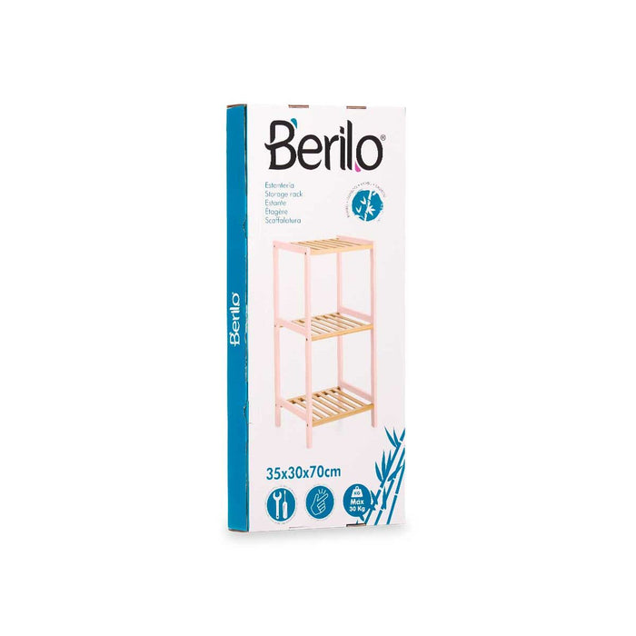 Стелажи за Баня Berilo WR5503-3-468 WR5503-3-468 Розов Естествен 35 x 30 x 70 cm 35,2 x 70 x 30,2 cm