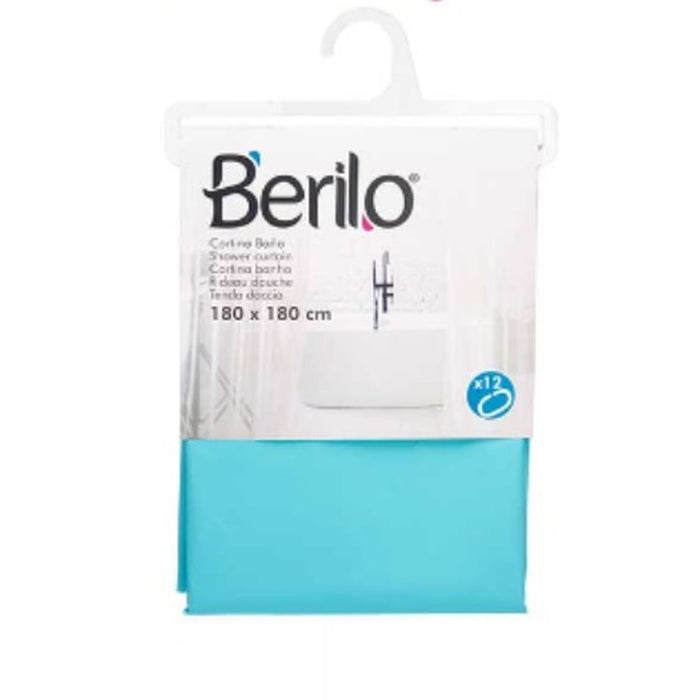 Душ завеса Berilo SC-MIX-01-BLUE SC-MIX-01-BLUE Син полиетилен EVA 180 x 180 cm (12 броя)