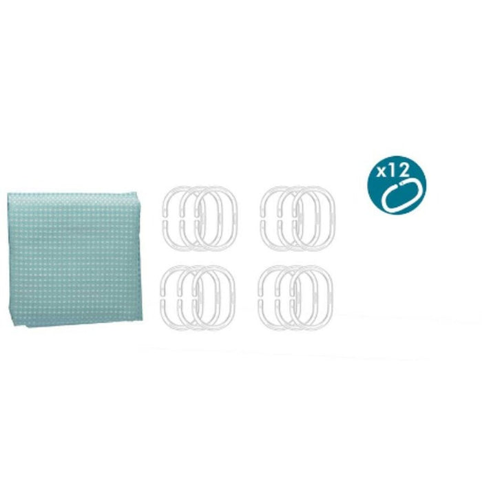 Душ завеса Berilo SC-POLY-UD1-GREEN SC-POLY-UD1-GREEN Тюркоазено Зелено полиестер 180 x 180 cm 30 x 5 x 19 cm Точки (12 броя)
