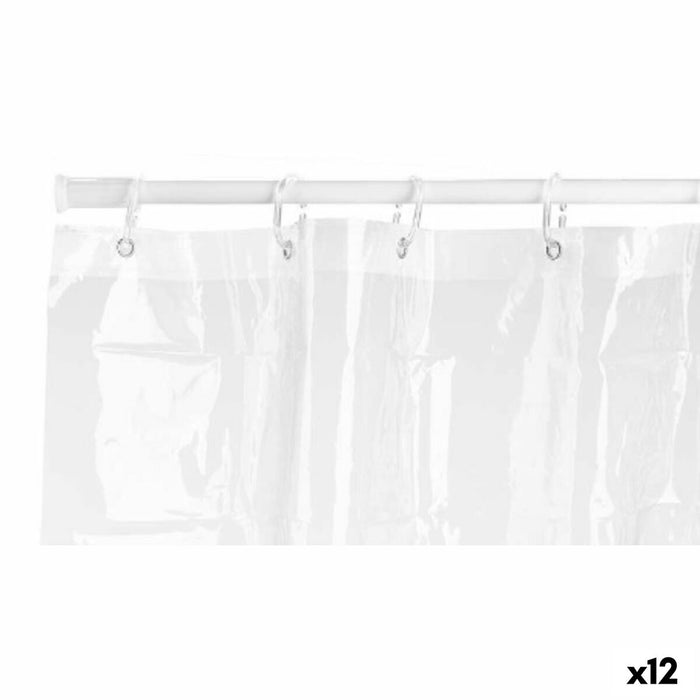 Душ завеса Berilo 216 216 Прозрачен Пластмаса PEVA 180 x 180 cm 16 x 28,5 x 3,5 cm (12 броя)