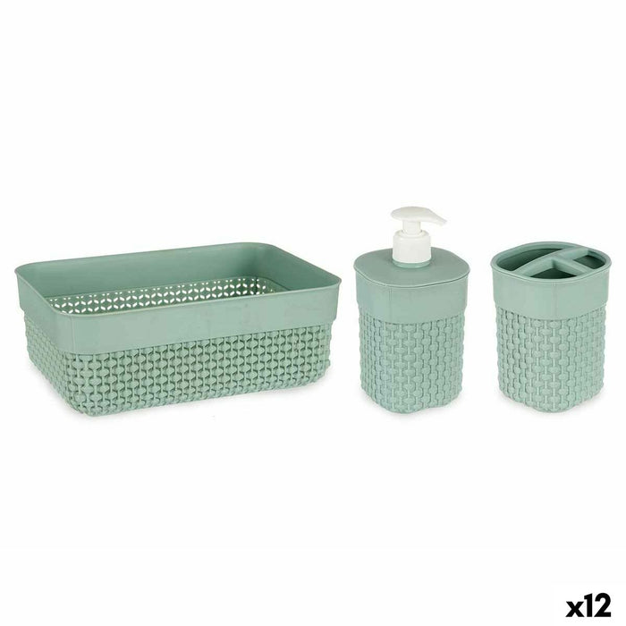 Комплект за Баня Berilo PP-107-3 PP-107-3 Зелен Пластмаса 16,5 x 9 x 22,8 cm (12 броя)
