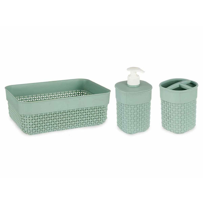 Комплект за Баня Berilo PP-107-3 PP-107-3 Зелен Пластмаса 16,5 x 9 x 22,8 cm (12 броя)