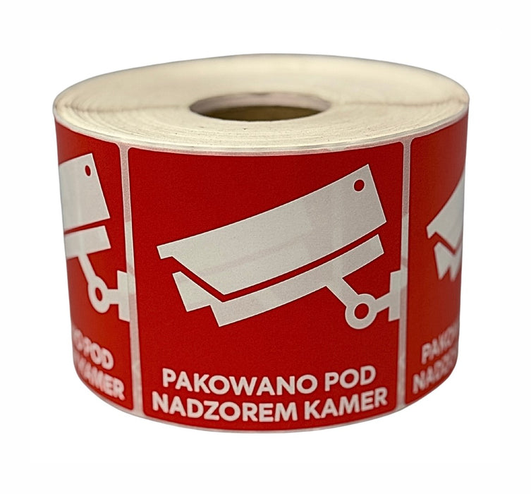 BSTech Self-adhesive label ‘Packed under camera surveillance’ 80x80 mm 1000 pcs.