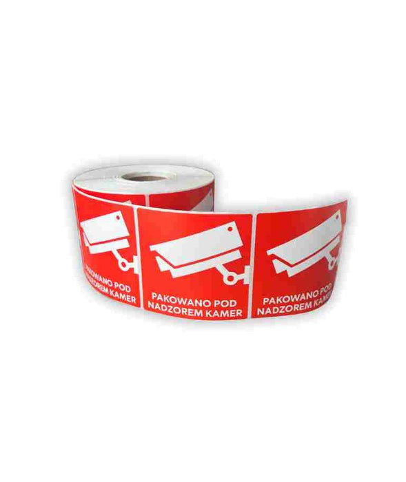 BSTech Self-adhesive label ‘Packed under camera surveillance’ 80x80 mm 1000 pcs.