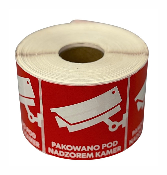 BSTech Self-adhesive label ‘Packed under camera surveillance’ 80x80 mm 1000 pcs.