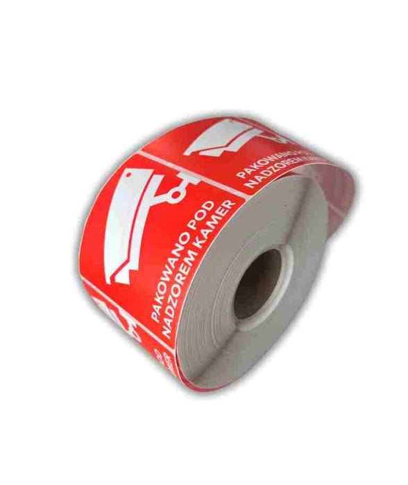 BSTech Self-adhesive label ‘Packed under camera surveillance’ 80x80 mm 1000 pcs.