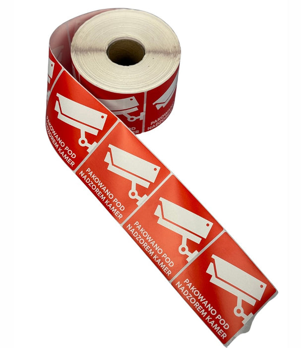 BSTech Self-adhesive label ‘Packed under camera surveillance’ 80x80 mm 1000 pcs.