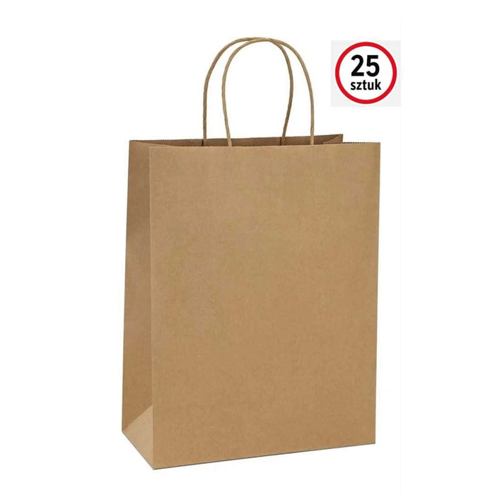 Хартиена торба с дръжка BSTech 250x120x330 mm 120 g/m² 25 бр. кафяво
