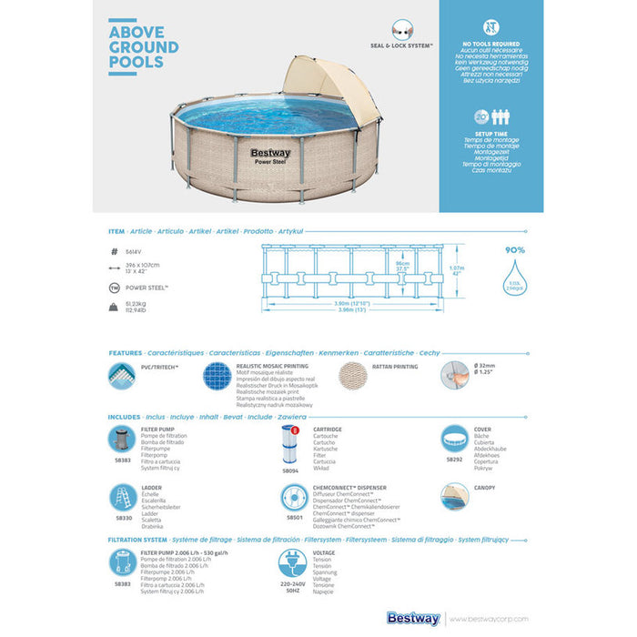 БАСЕЙН Ф396Х107СМ BESTWAY 5614V