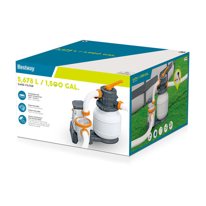 ФИЛТЪРНА ПОМПА ЗА БАСЕЙН 5678L/H С ПЯСЪК BESTWAY 58497