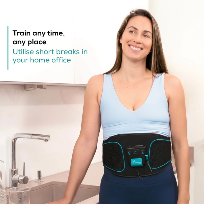 Beurer Antelope Corefit I, Ефективна коремна EMS тренировка на централните и страничните коремни мускули; Електроди: 2x фронтални и 2x странични коремни мускули; 9 тренировъчни програми (20 - 30 мин.); регулируем интензитет /0-40/; коремни обиколки