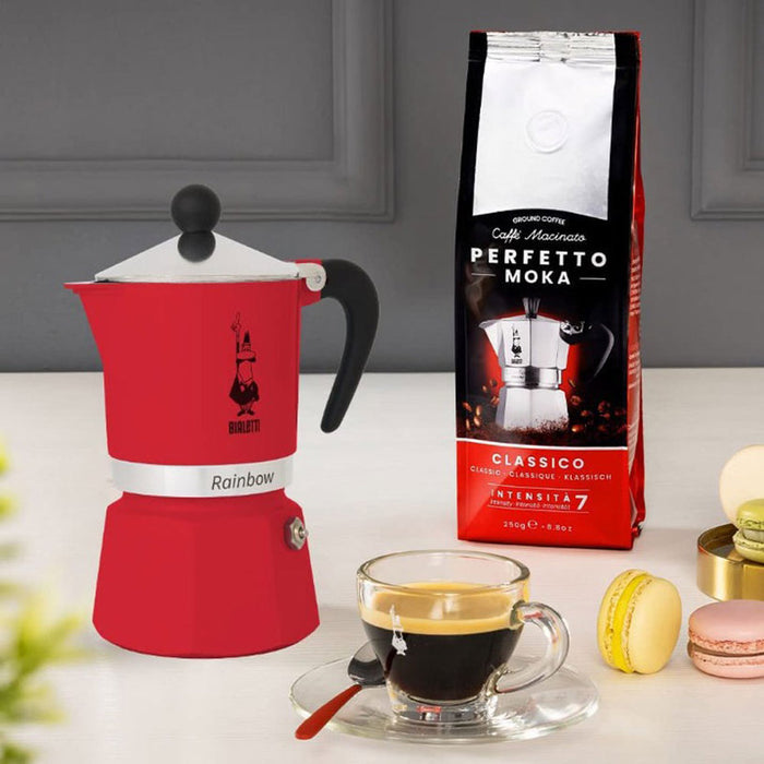 КАФЕВАРКА RAINBOW ROSSA 3 ЧАШИ ЧЕРВЕНА BIALETTI