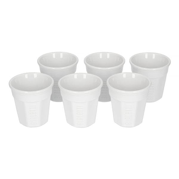 Комплект 6 чаши за еспресо BIALETTI BICCHIERINI Porcelain 6x 60 ml Бяла