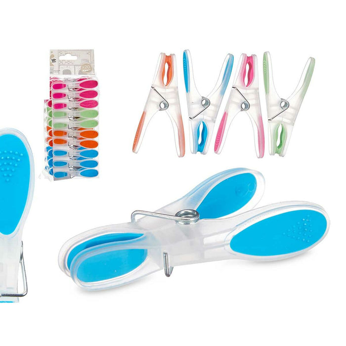 Щипки за Дрехите Многоцветен Метал Силикон Пластмаса 8,3 x 3,5 cm (12 броя)