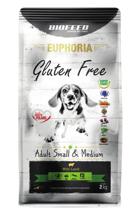 BIOFEED Euphoria Gluten Free Adult small & medium Lamb - суха храна за кучета - 2 кг