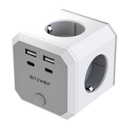 BlitzWolf BW-EC2 8-в-1 Power Cube (4xAC / 2 x USB-A / 2 x USB-C)