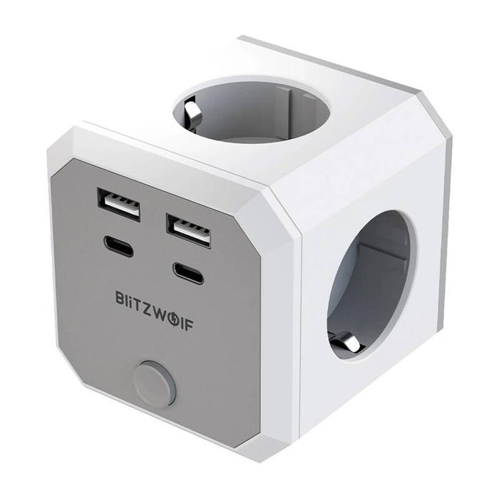 BlitzWolf BW-EC2 8-в-1 Power Cube (4xAC / 2 x USB-A / 2 x USB-C)