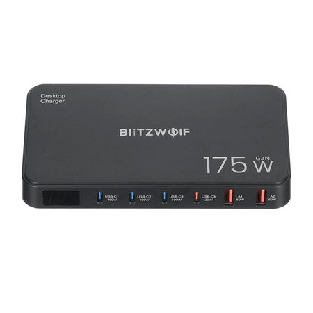Blitzwolf BW-S30 Зарядна станция 6 в 1 4xUSB-C + 2xUSB 175W