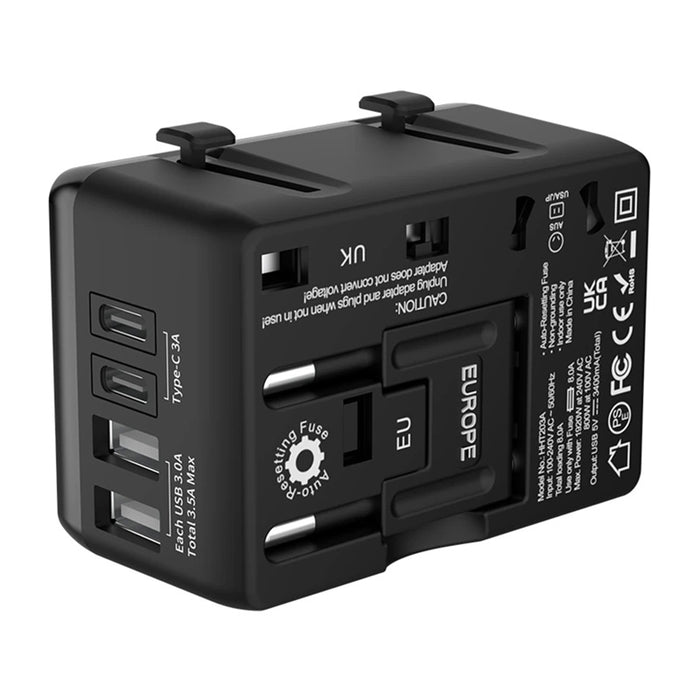 Blitzwolf BW-TA1 4-в-1 адаптер за пътуване 2xUSB + C + PD 20W