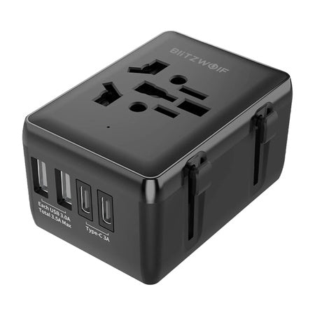 Blitzwolf BW-TA1 4-в-1 адаптер за пътуване 2xUSB + C + PD 20W