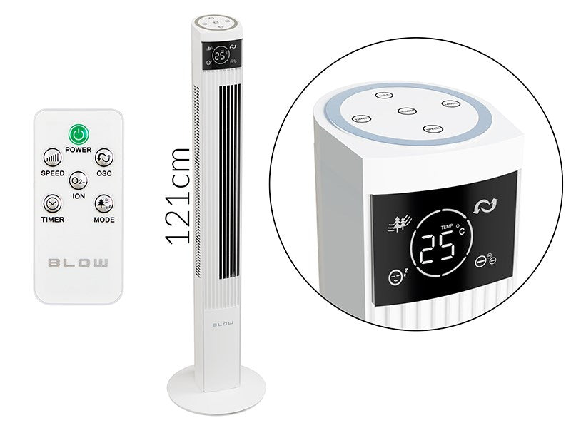 Колонен вентилатор XXL 90W Бял