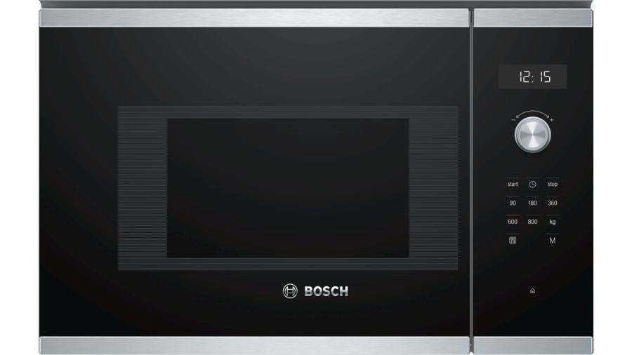 Микровълнова печка Bosch Serie 6 BFL524MS0 Черна, Неръждаема стомана Solo микровълнова фурна за вграждане 20 L 800 W