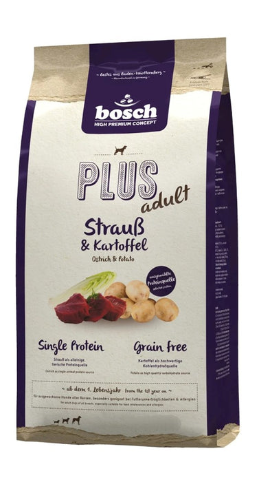 BOSCH Plus Adult Щраус и картофи - суха храна за кучета - 2,5 кг