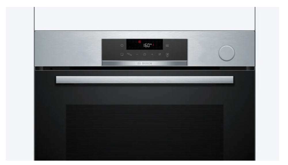 Bosch HRG572ES3 SER4, Пароконвектомат A+, AddSteam, Pyro+Hydro, 8 HM, пълен сензорен контрол, AutoPilot 15, 1 lvl релса, SoftClose&SoftOpen, AirFry тава, инокс