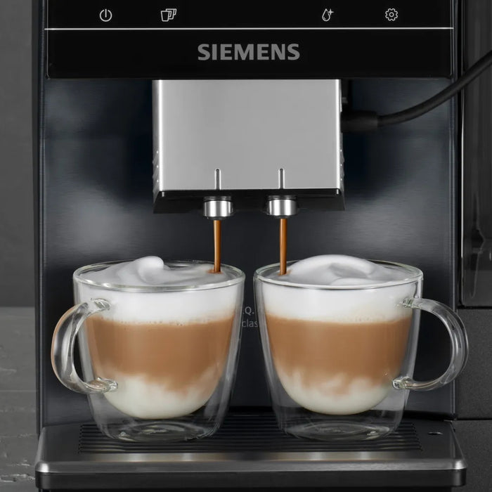 Siemens TP705R01, Напълно автоматична кафемашина EQ700, 19 бара налягане, 50 напитки, Интегрирана система за мляко с маркуч, oneTouch doubleCup, функция AromaDoubleShot, autoMilk Clean, iSelect дисплей, HC