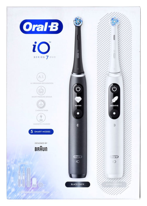 Електрическа четка за зъби Braun Oral-B iO7 DuoPack Black + White
