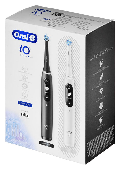 Електрическа четка за зъби Braun Oral-B iO7 DuoPack Black + White