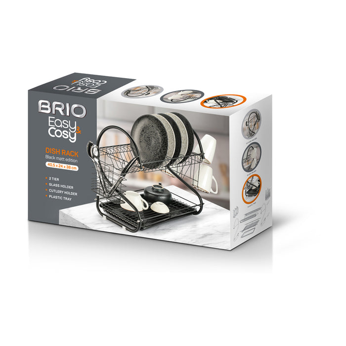 СУШИЛНИК ЗА ЧИНИИ 2 НИВА ЧЕРЕН BRIO