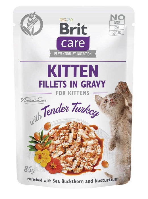 BRIT Care Cat Kitten Tender Turkey Pouch - мокра храна за котки - 85 гр