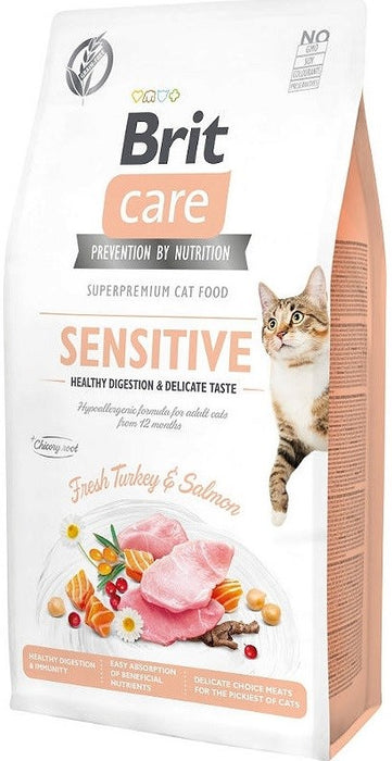 BRIT Care Grain-Free Sensitive Turkey&Salmon - суха храна за котки - 7 кг