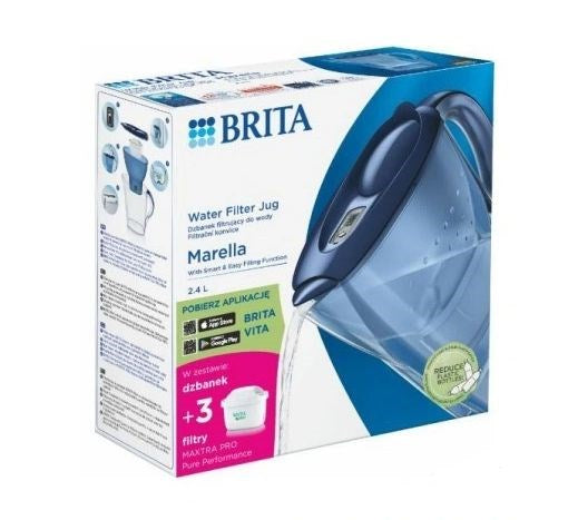 Brita Marella+3 Maxtra Pro PP филтърна кана (2,4 л; синя)