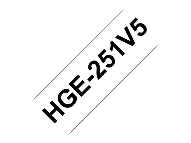 BROTHER 5x HG251 лента касета 24mmx8m бял черен ламинат за P-touch P500PC 9700PC 9800PCN RL700S
