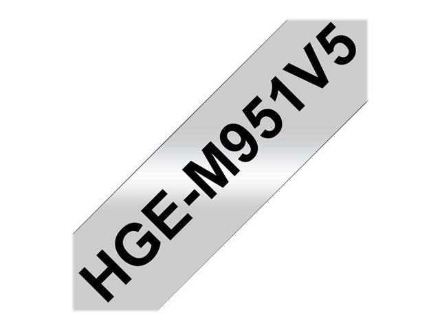 BROTHER HGEM951V5 5x касета с лента 24mmx8m silber matt black laminate за P-touch P500PC 9700PC 9800PCN RL700S