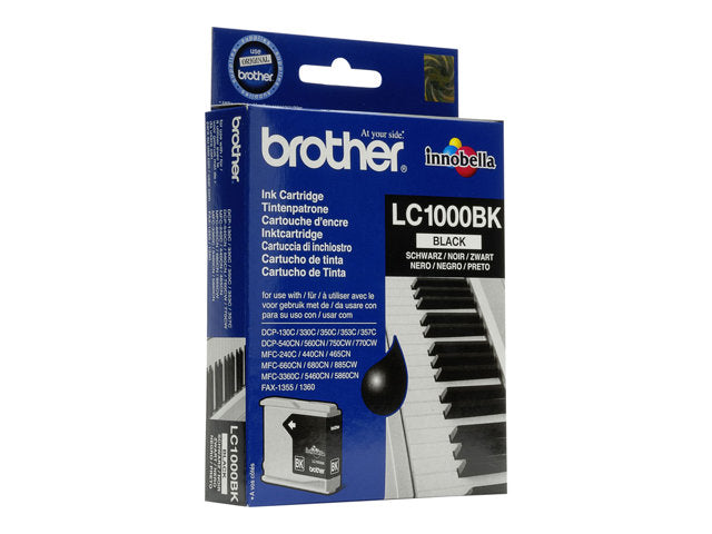 BROTHER LC-1000 черна касета с мастило стандартен капацитет 500 страници 1 пакет блистер без аларма