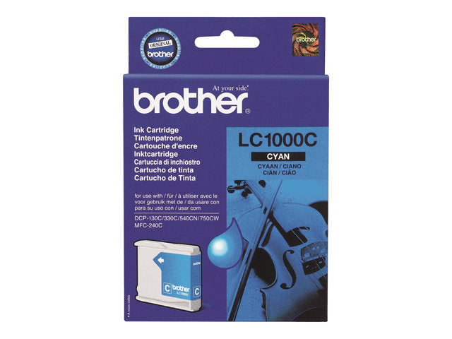 BROTHER LC-1000C касета с мастило циан стандартен капацитет 400 страници 1 пакет блистер без аларма