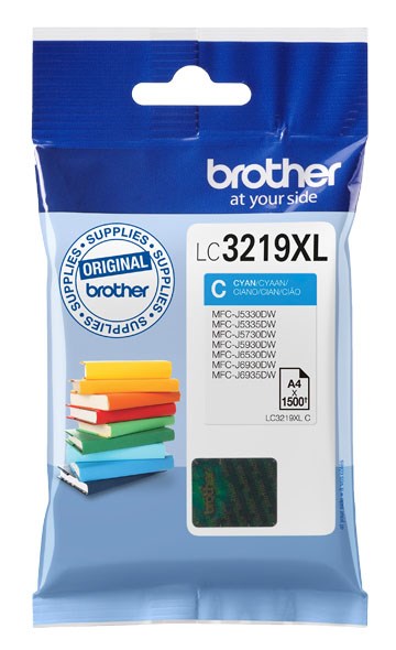 Оригиална касета за мастило Brother LC-3219XLC Син Синьо-зелен