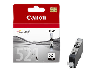 CANON CLI-521BK черна касета с мастило стандартен капацитет 1 пакет блистер с аларма