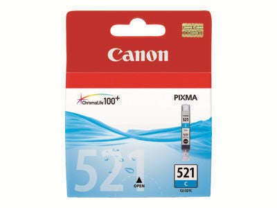 CANON 1LB CLI-521C касета с мастило циан стандартен капацитет 1 пакет блистер с аларма