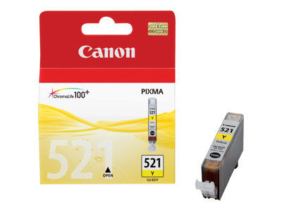 CANON CLI-521Y касета с мастило, жълта стандартна вместимост, блистер от 1 опаковка с аларма