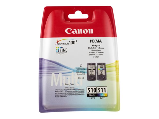 CANON 1LB PG-510 / CL-511 касета с мастило черна и цветна мултиопаковка, блистер със сигурност