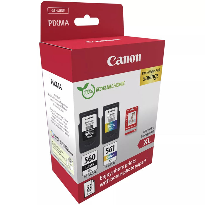 Canon PG-560XL / CL-561XL PVP + Canon Plus Glossy II PP-201, 10x15 cm, 100 sheets