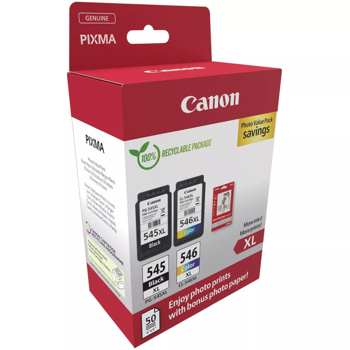 Canon PG-545XL/CL-546XL PVP + Canon Plus Glossy II PP-201, 10x15 cm, 100 sheets
