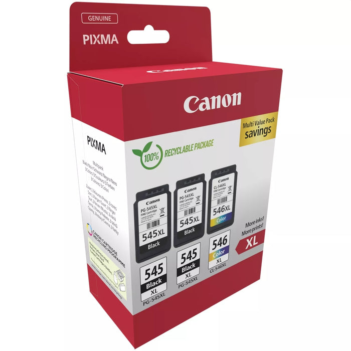 Canon PG-545XLx2/CL-546XL Multi pack + Canon Plus Glossy II PP-201, 10x15 cm, 100 sheets