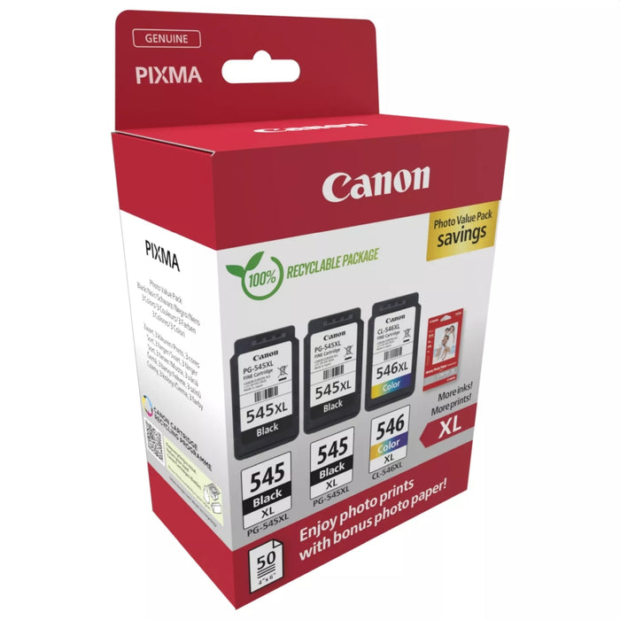 Canon PG-545XLx2/CL-546XL PVP + Canon Plus Glossy II PP-201, 10x15 cm, 100 sheets
