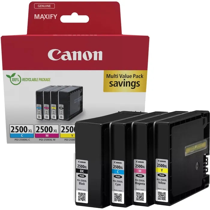 Canon PGI-2500XL BK/C/M/Y Multi Pack + Canon Plus Glossy II PP-201, 10x15 cm, 100 sheets